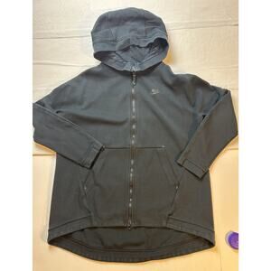 NIKE TECH FLEECE CAPE HOODIE JACKET 811710-010 BLACK WOMENS MEDIUM